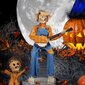 Halloween kallo koriste, kitaristin keltainen ruudullinen, hehkuva hinta ja tiedot | Juhlakoristeet | hobbyhall.fi