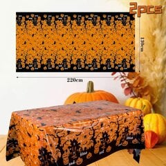 Halloween pöytäliina 2kpl, oranssi kurpitsa 130*220cm hinta ja tiedot | Juhlakoristeet | hobbyhall.fi