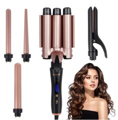 Wand Curling Iron Vaihdettava kolminkertainen kiharrin sauvasarja Kihartaja ja Waver, Curl Hair Styler työkalu hiustyökalulle hinta ja tiedot | Suoristusraudat ja kihartimet | hobbyhall.fi