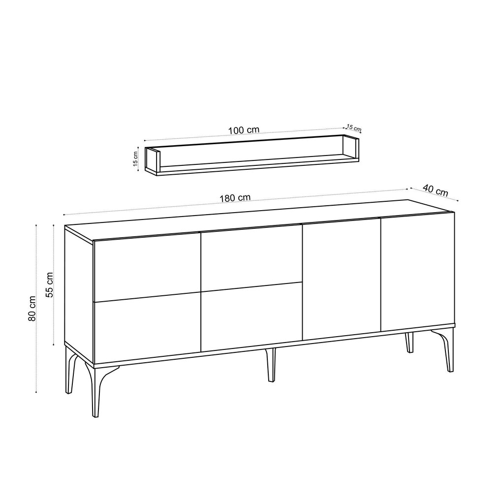 Lipasto Stella, valkoinen hinta ja tiedot | Lipastot | hobbyhall.fi