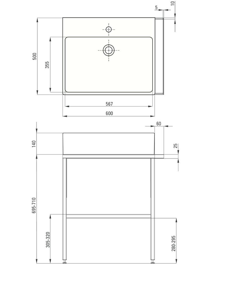 Deante pesuallas Temisto sisäänrakennetulla konsolilla CDTS6U4S, musta matto hinta ja tiedot | Pesualtaat | hobbyhall.fi