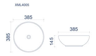 Allas LENA 385*385*145 mm hinta ja tiedot | Pesualtaat | hobbyhall.fi