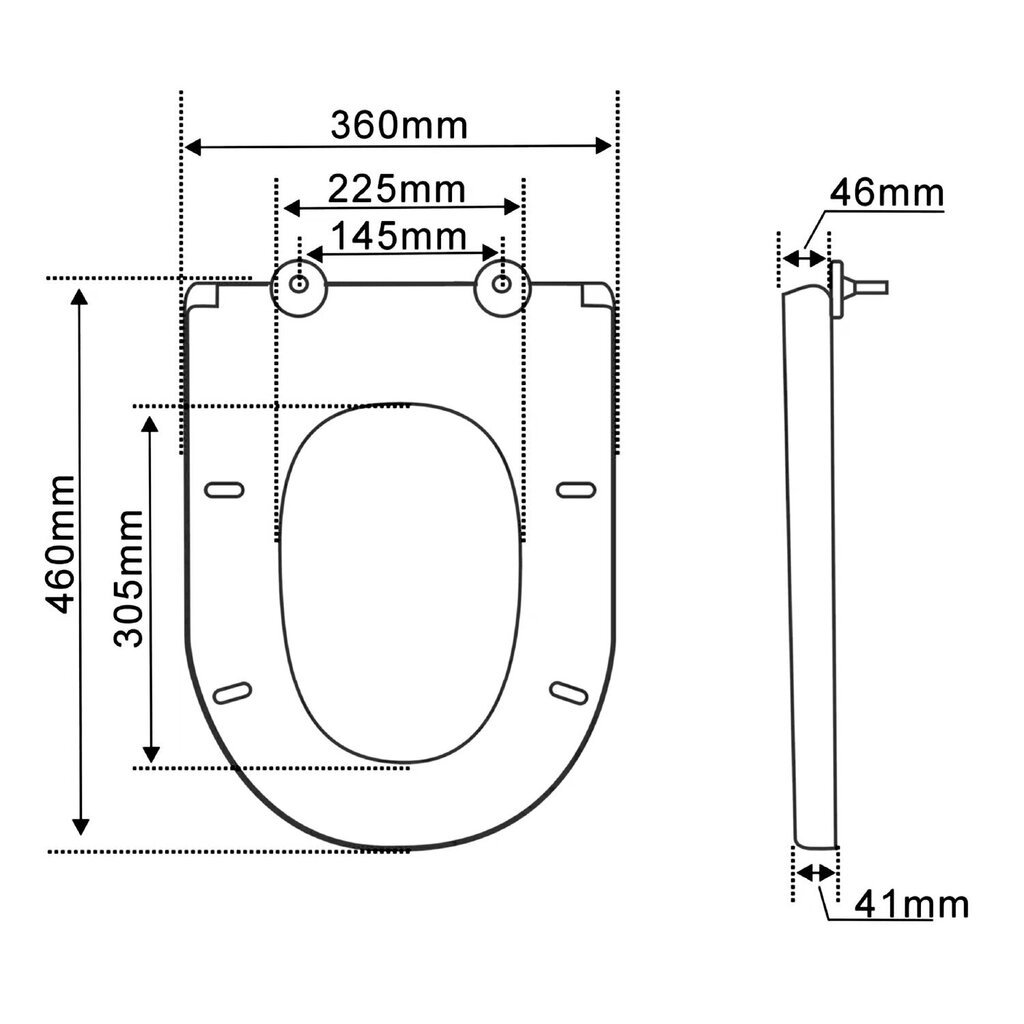 WC-istuin pesualtaalla Hygie 36,5 x 78 x 72 cm Soft Close hinta ja tiedot | WC-istuimet | hobbyhall.fi