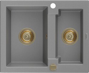 Granitiitti keittiöallas Mexen Carlos sifonilla, Grey+Gold hinta ja tiedot | Keittiöaltaat | hobbyhall.fi