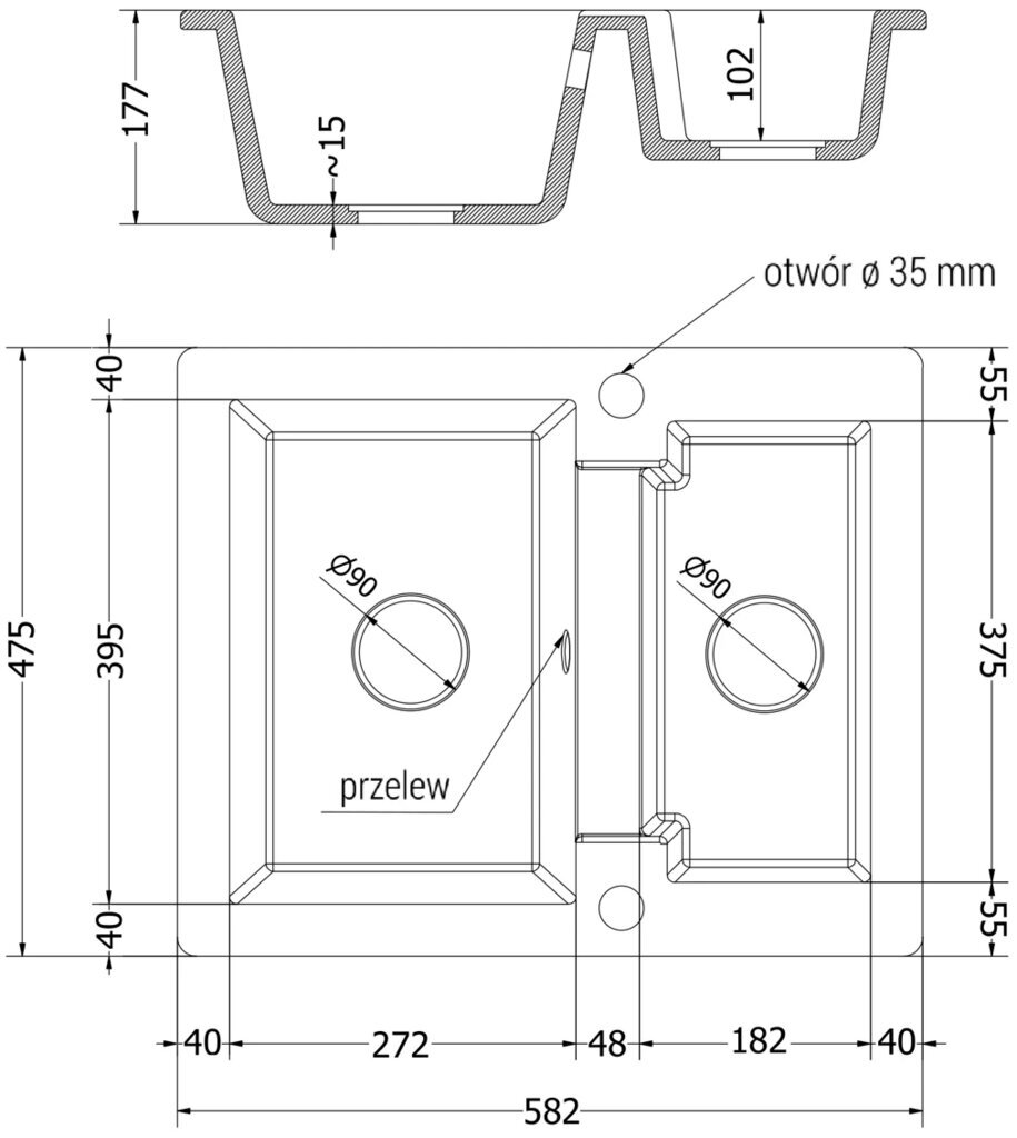 Granitiitti keittiöallas Mexen Carlos hanalla ja vesilukolla, Grey hinta ja tiedot | Keittiöaltaat | hobbyhall.fi