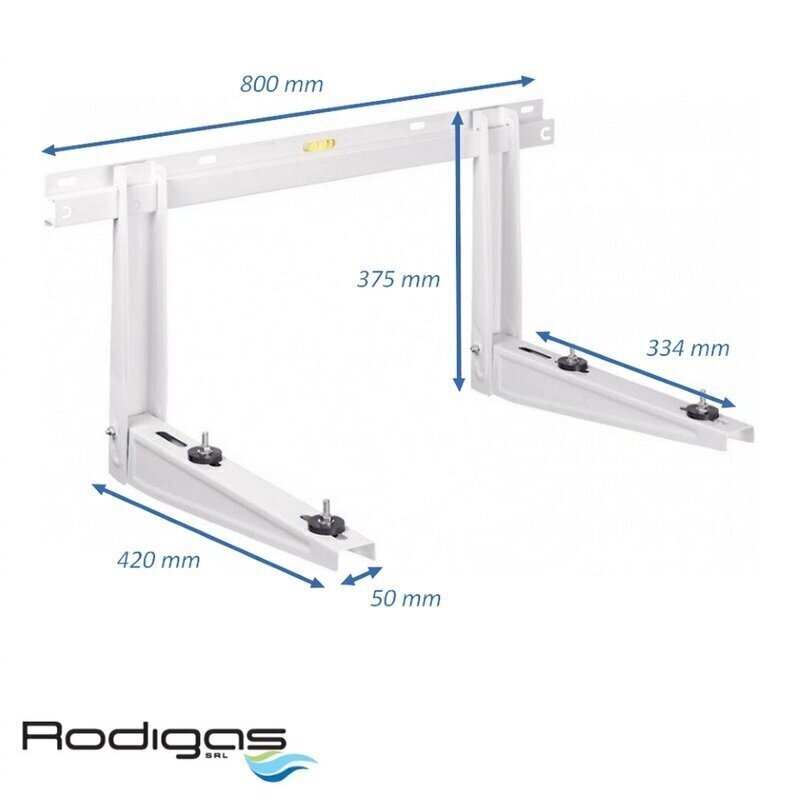 Ilmastointilaitteen ulkoyksikön seinäkiinnike Rodigas MS230, 420mm x 800mm, 140kg hinta ja tiedot | Ilmastointilaitteet | hobbyhall.fi