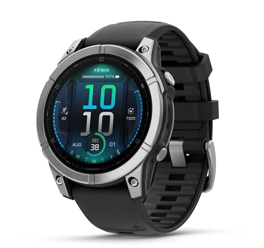 Garmin fēnix® E AMOLED stainless steel with a black silicone band hinta ja tiedot | Älykellot | hobbyhall.fi