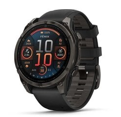 Garmin fēnix® 8 – 47mm AMOLED Sapphire Carbon grey DLC titanium with Black/pebble grey silicone band hinta ja tiedot | Älykellot | hobbyhall.fi