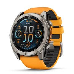 Garmin fēnix® 8 – 51mm AMOLED Sapphire Titanium with Spark orange/graphite silicone band hinta ja tiedot | Älykellot | hobbyhall.fi