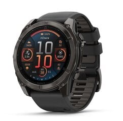 Garmin fēnix® 8 – 51mm AMOLED Sapphire Carbon grey DLC with Black/pebble grey silicone band hinta ja tiedot | Älykellot | hobbyhall.fi