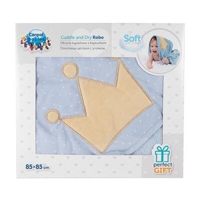 Hupullinen pyyhe Canpol Babies King, 26/800, 85x85cm, sininen hinta ja tiedot | Kylpyvälineet | hobbyhall.fi