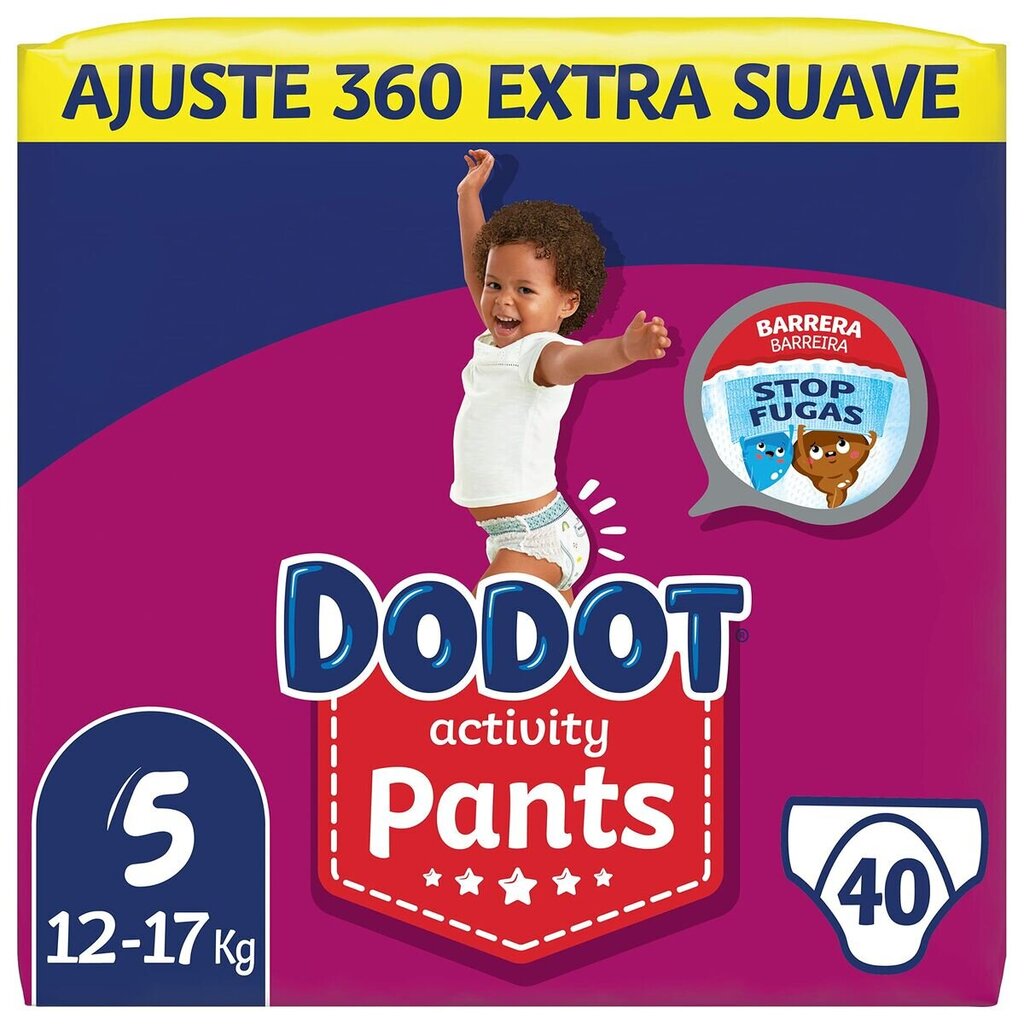 Vaipat Dodot Pants Activity 12-17 kg, koko 5, 40 kpl hinta ja tiedot | Vaipat | hobbyhall.fi