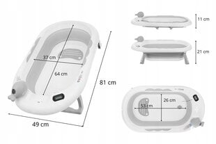 Kokoontaittuva vauvan kylpyamme lämpömittarilla Primabono, harmaa hinta ja tiedot | Kylpyvälineet | hobbyhall.fi