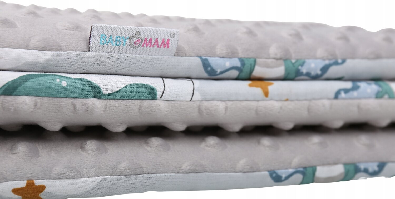 Pinnasängyn laitasuoja Babymam 180x30, harmaa hinta ja tiedot | Lasten turvallisuus | hobbyhall.fi