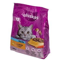 Whiskas Sterile, kana, 800 g x 5 kpl hinta ja tiedot | Kissan kuivaruoka | hobbyhall.fi