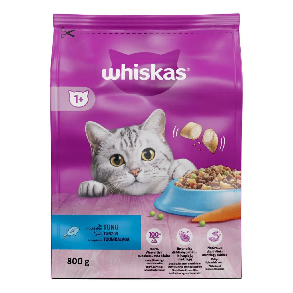 Whiskas kissanruoka, tonnikala, 800 g x 5 kpl hinta ja tiedot | Kissan kuivaruoka | hobbyhall.fi