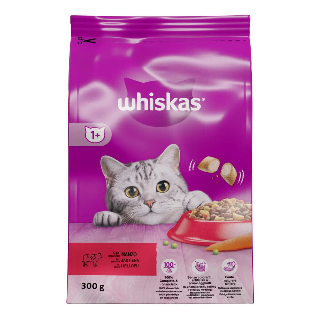 Whiskas Adult kissanruoka, naudanliha, 300 g x 7 kpl hinta ja tiedot | Kissan kuivaruoka | hobbyhall.fi