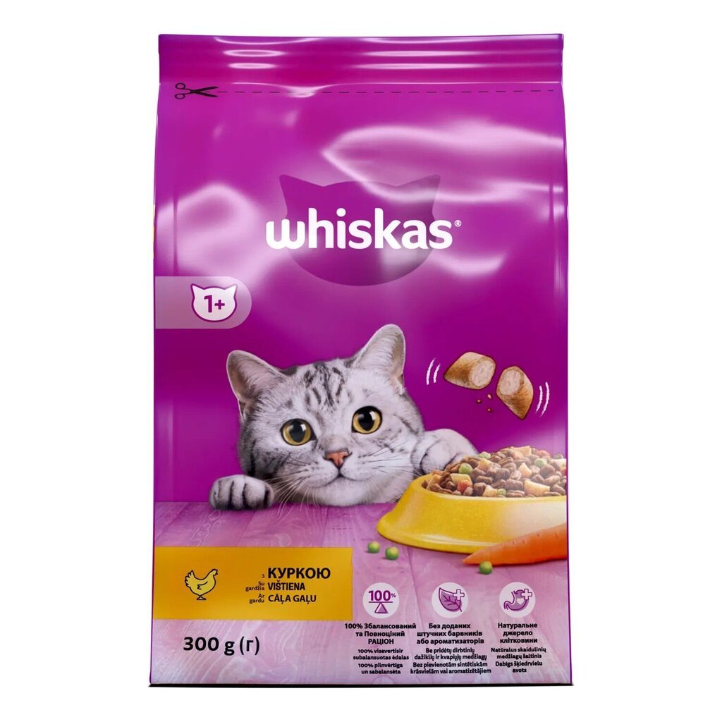 Whiskas Adult kissanruoka, kana, 300 g x 7 kpl hinta ja tiedot | Kissan kuivaruoka | hobbyhall.fi