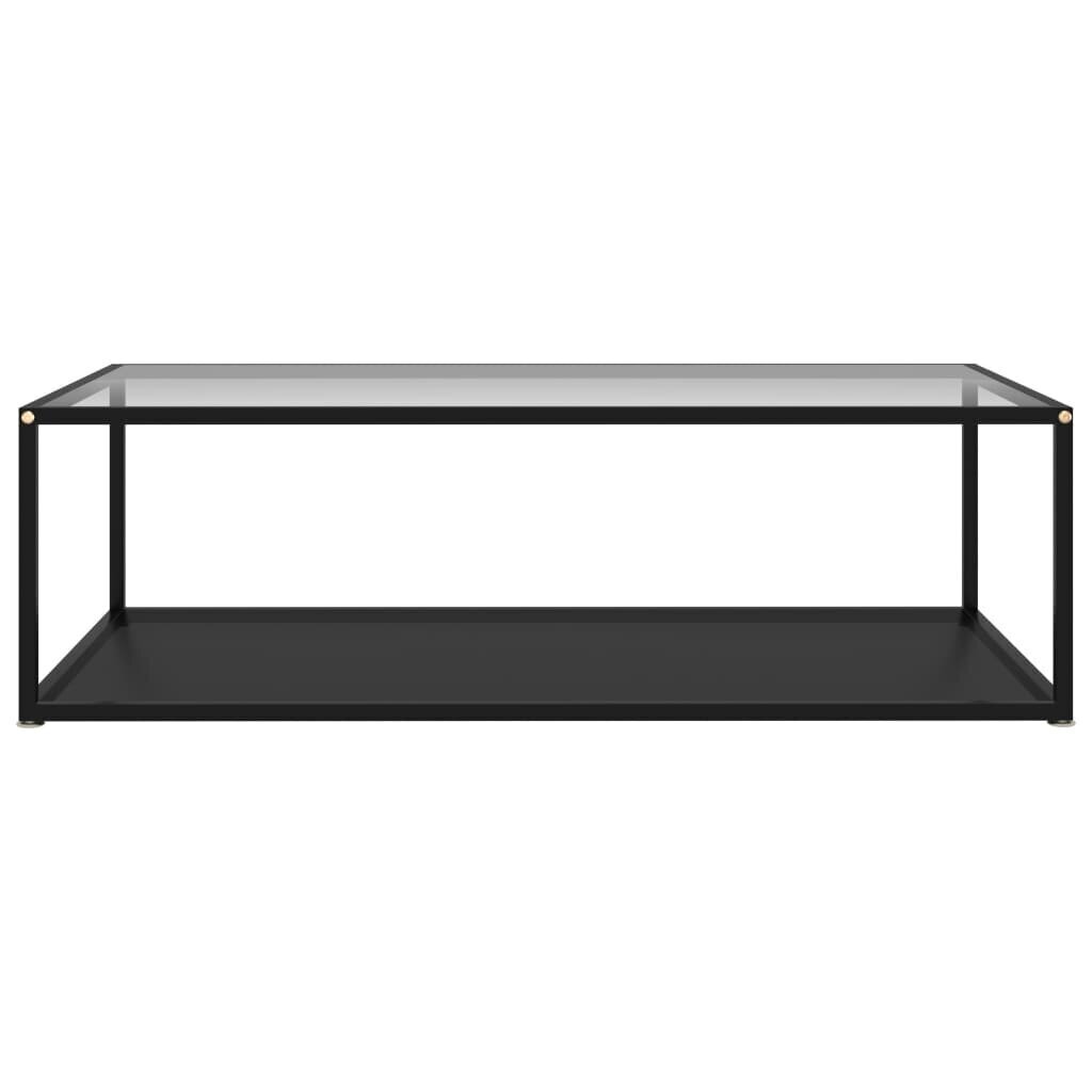 vidaXL Sohvapöytä läpinäkyvä ja musta 120x60x35 cm karkaistu lasi hinta ja tiedot | Sohvapöydät | hobbyhall.fi