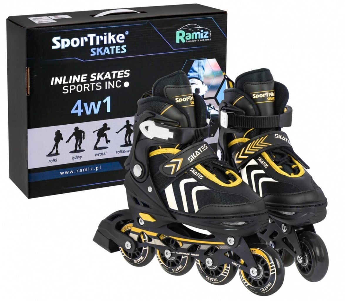 Rullaluistimet SporTrike Skates 4in1, keltainen hinta ja tiedot | Rullaluistimet | hobbyhall.fi