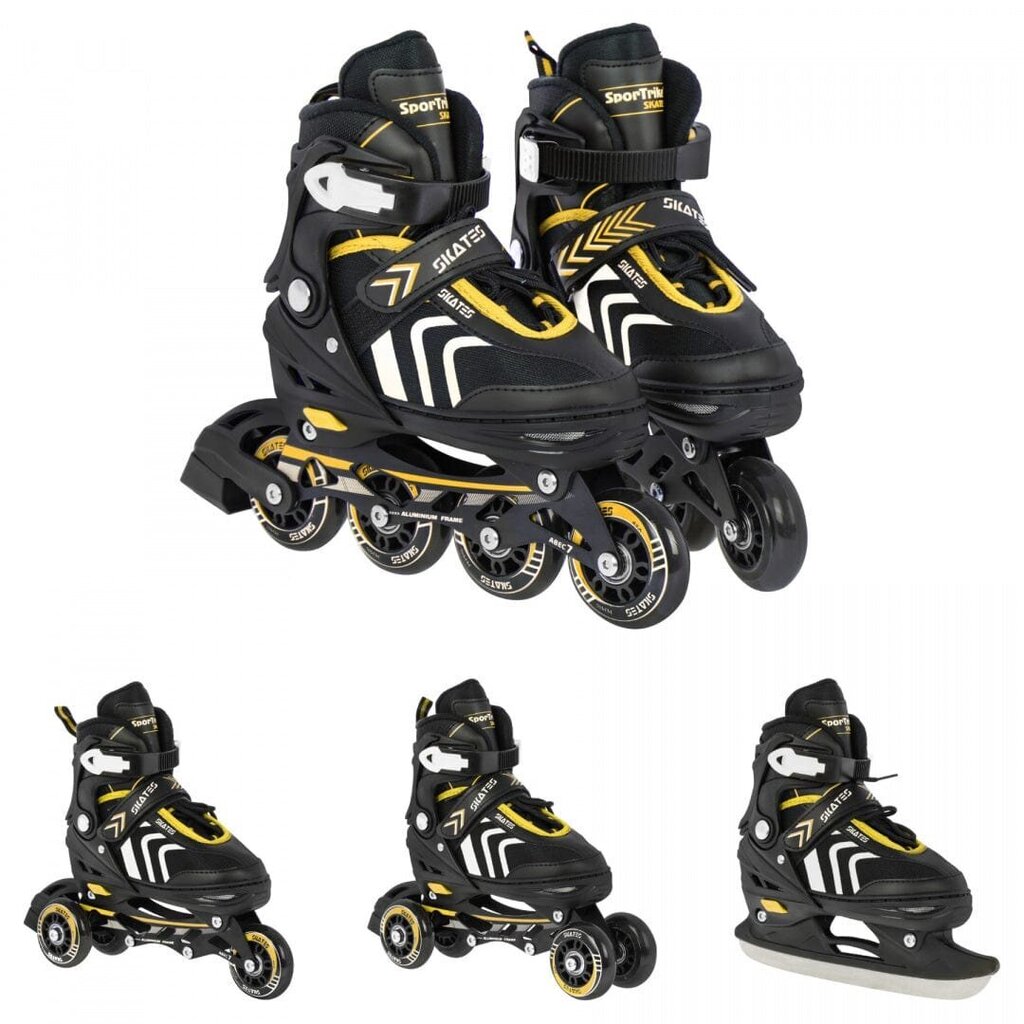 Rullaluistimet SporTrike Skates 4in1, keltainen hinta ja tiedot | Rullaluistimet | hobbyhall.fi