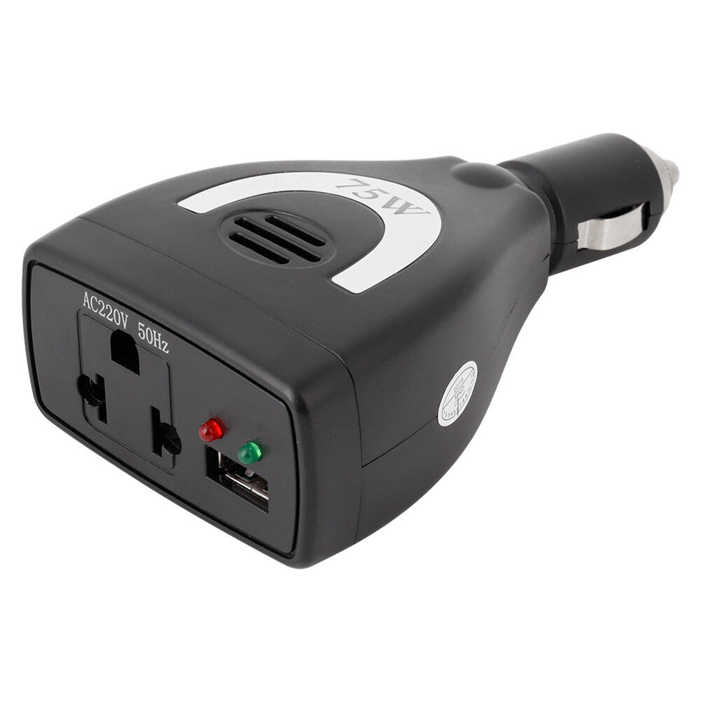 75 W DC12V AC Auto Power Invertter Muunnin USB-laturisovitin hinta ja tiedot | Muuntimet ja invertterit | hobbyhall.fi