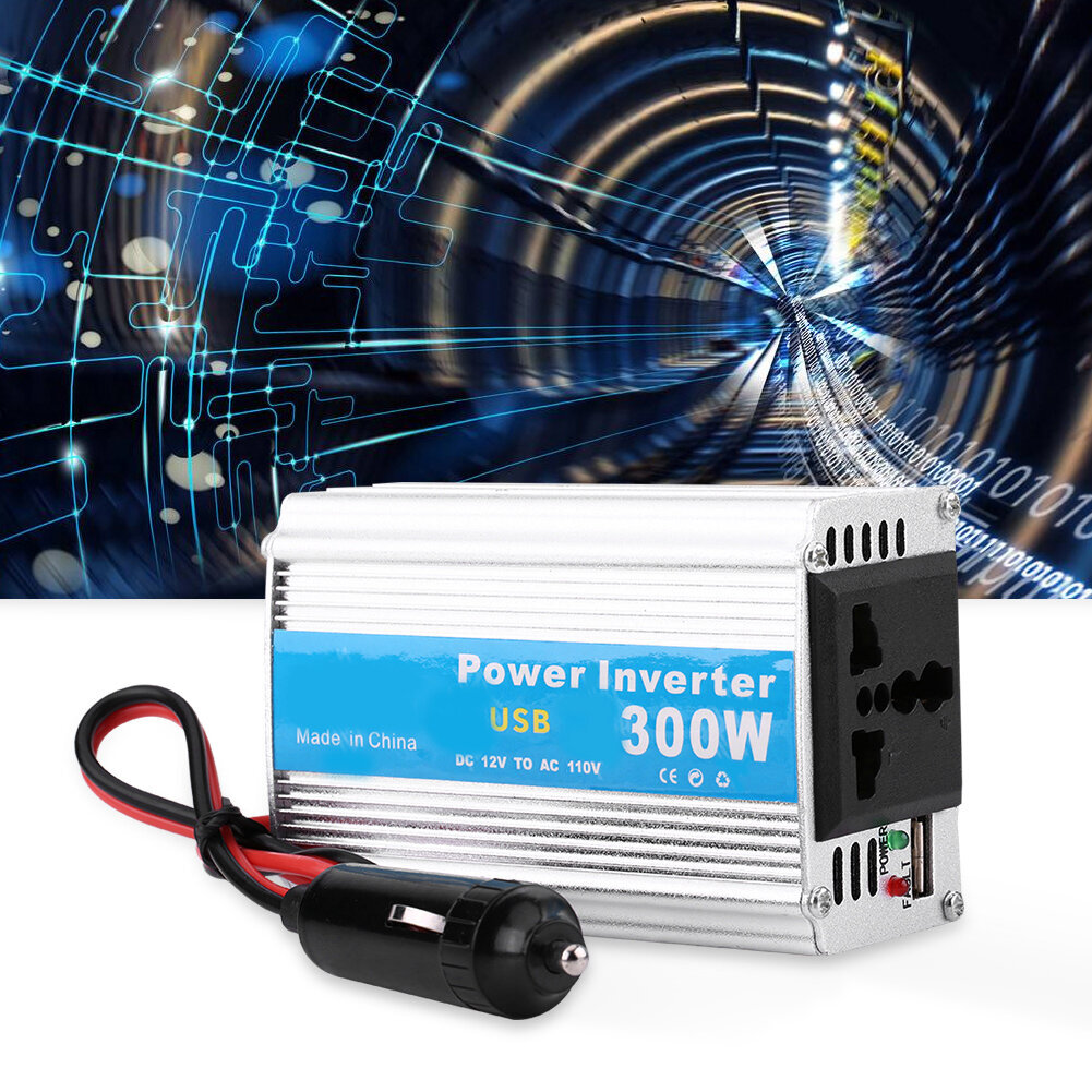 300 W DC 12V AC 110V AC AC 110V Auto Power Inverter Muunnin USB-laturisovitin hinta ja tiedot | Muuntimet ja invertterit | hobbyhall.fi