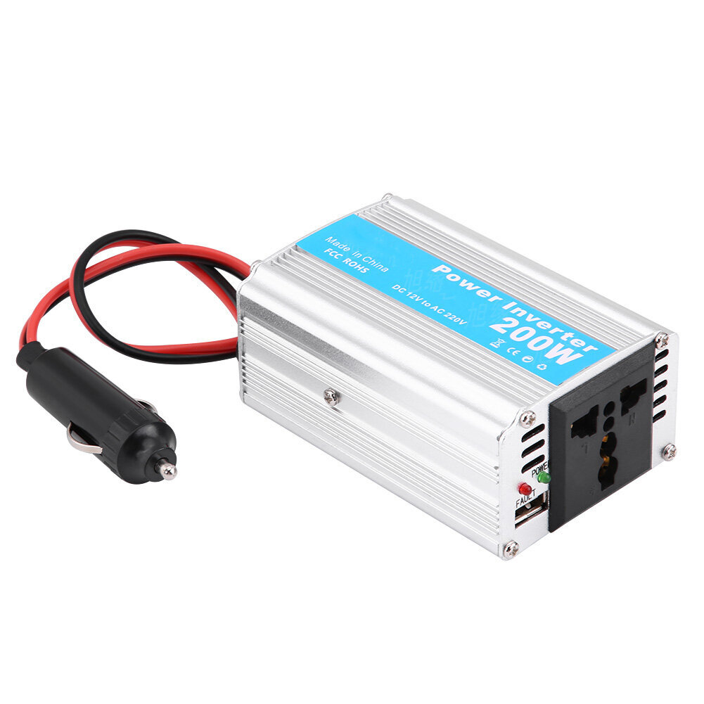 200 W DC 12 V - AC 110 V Auto Power Inverter Muunnin USB-laturisovitin hinta ja tiedot | Muuntimet ja invertterit | hobbyhall.fi