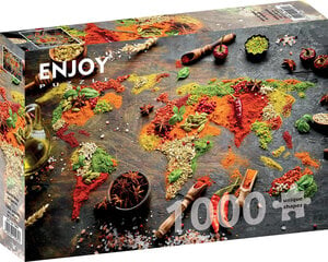 Puzzle Enjoy Puzzle Maailmankartta mausteissa 1000 kpl. hinta ja tiedot | Palapelit | hobbyhall.fi