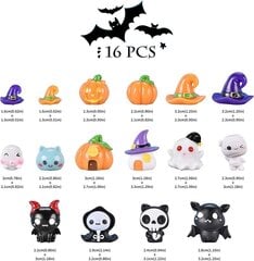 16 miniatyyri Halloween-koristetta, tee-se-itse-koristeita, 2*2*2cm hinta ja tiedot | Juhlakoristeet | hobbyhall.fi