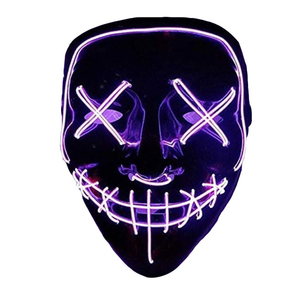 Halloween Mask LED, violetti hinta ja tiedot | Juhlakoristeet | hobbyhall.fi