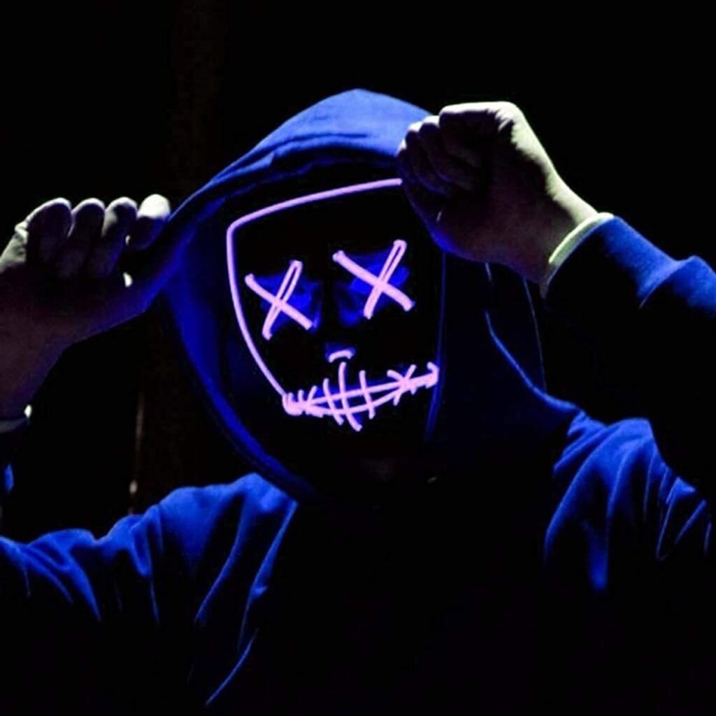 Halloween Mask LED, violetti hinta ja tiedot | Juhlakoristeet | hobbyhall.fi