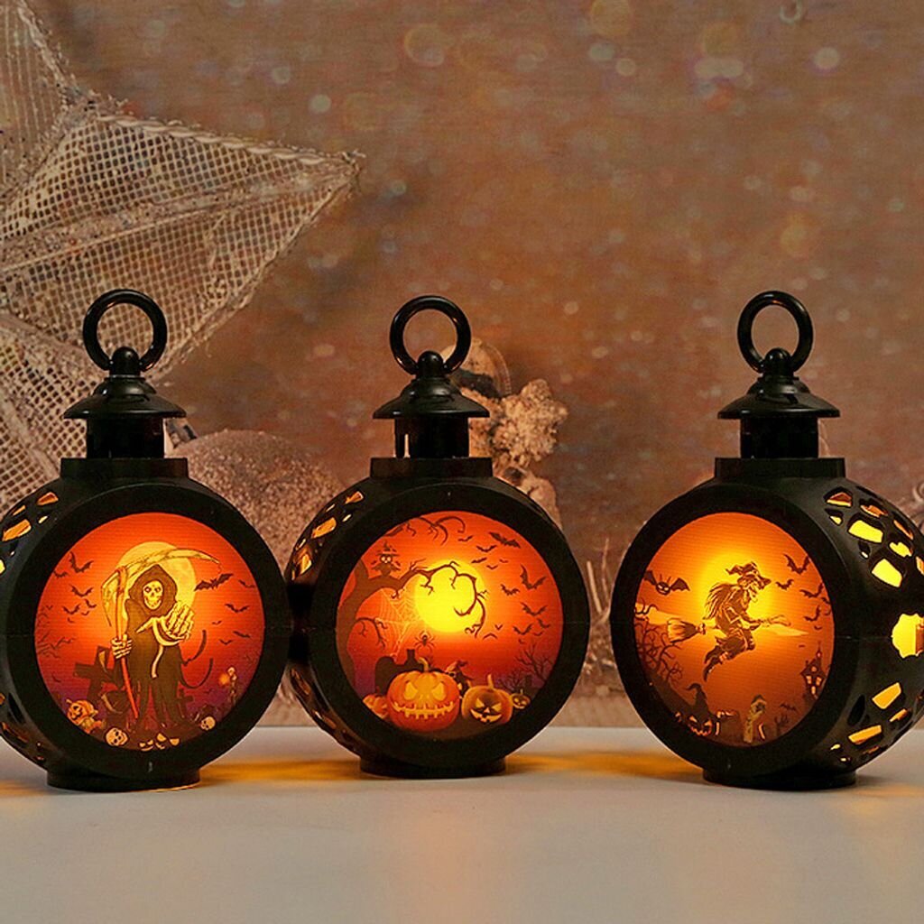 Halloween LED Pumpkin Lantern, 4,8 x 8,5 x 12 cm hinta ja tiedot | Juhlakoristeet | hobbyhall.fi