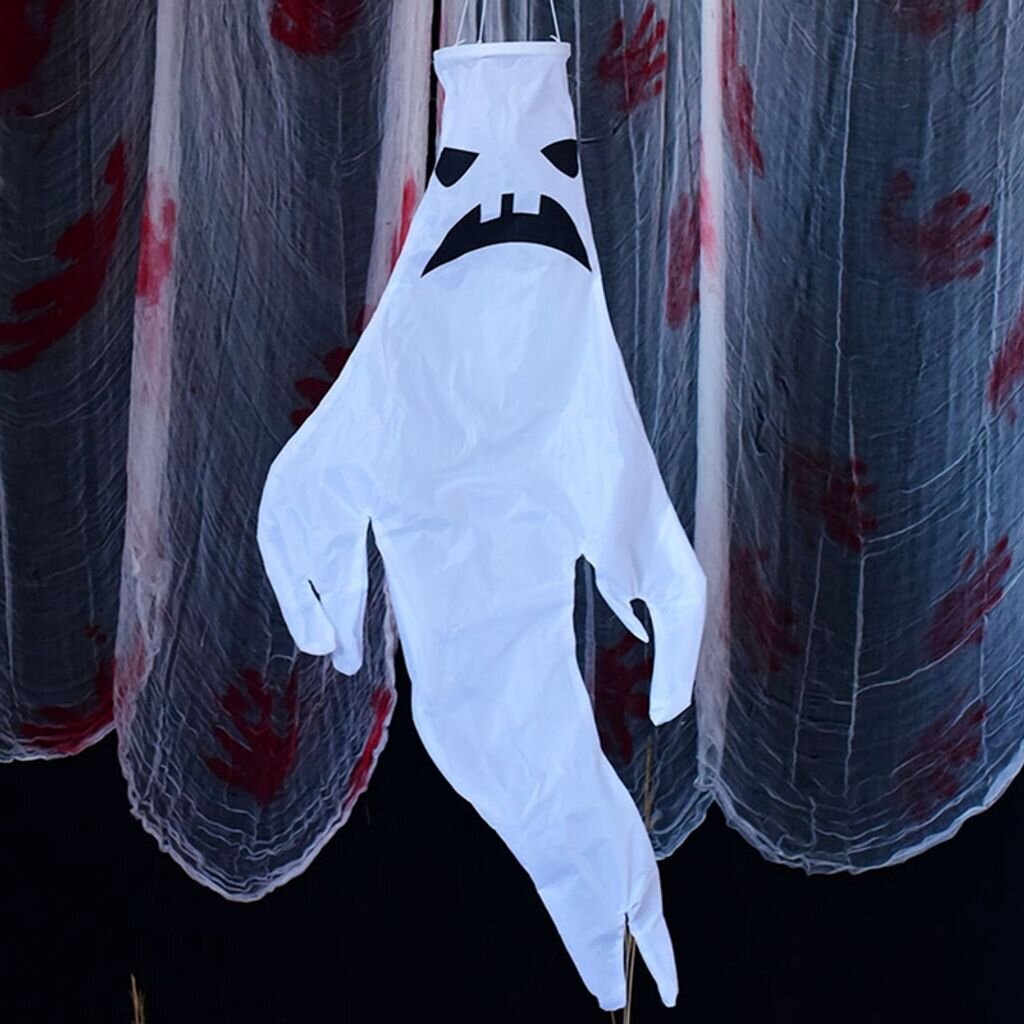 4 kpl Halloween ghost tuulisukkia, ghost face tuulisukkia, 130*60cm hinta ja tiedot | Juhlakoristeet | hobbyhall.fi