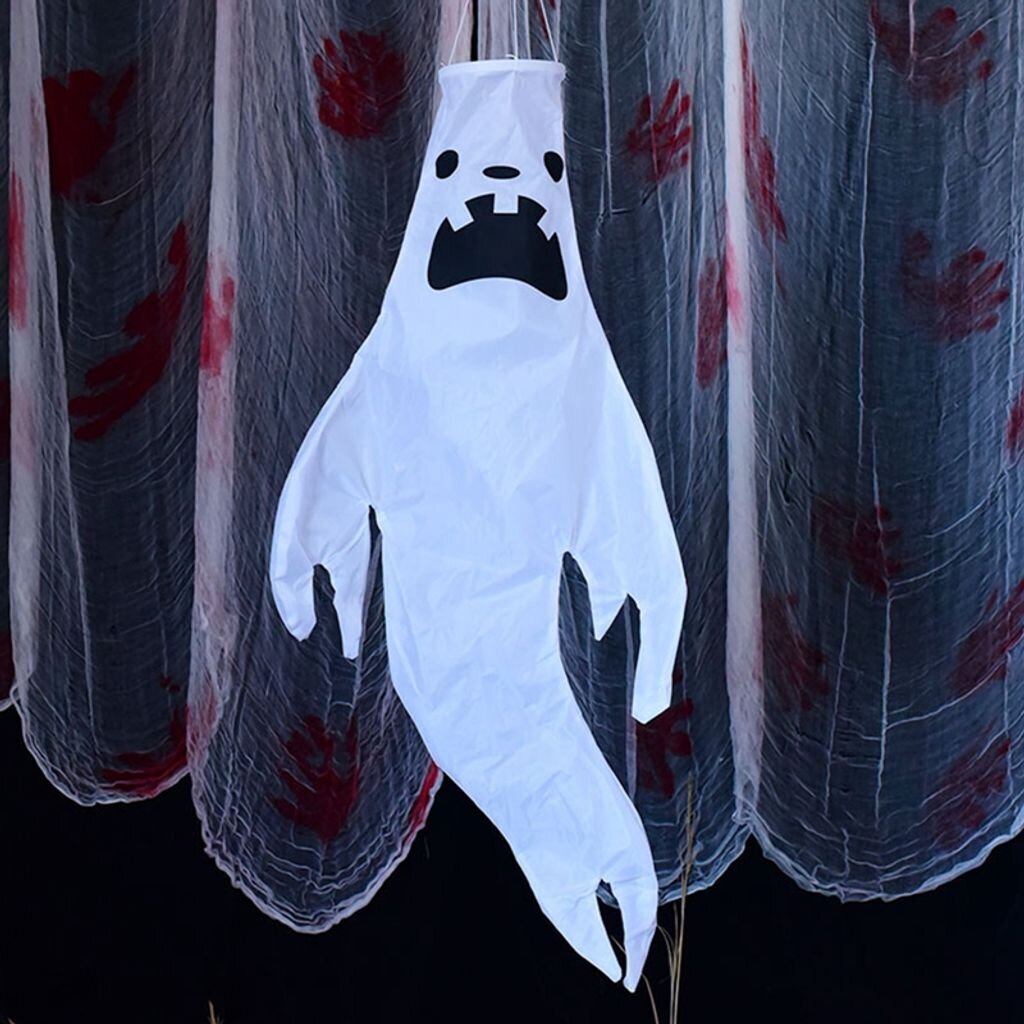 4 kpl Halloween ghost tuulisukkia, ghost face tuulisukkia, 130*60cm hinta ja tiedot | Juhlakoristeet | hobbyhall.fi