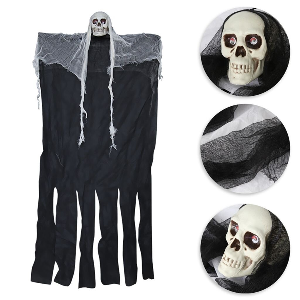 Halloween Hanging Ghost -koristelu, musta, 100 x 50 cm hinta ja tiedot | Juhlakoristeet | hobbyhall.fi