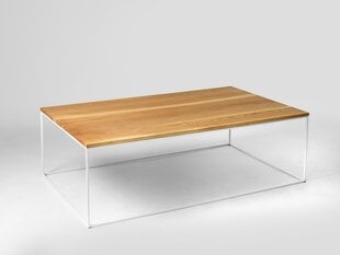 Sohvapöytä TENSIO WOOD 140x80, tammiviilu, valkoinen. hinta ja tiedot | Sohvapöydät | hobbyhall.fi