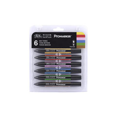 Markers Promarker Winsor&Newton, 6 kpl hinta ja tiedot | Toimistotarvikkeet | hobbyhall.fi