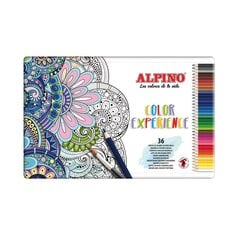 Värikynät ALPINO Color experience aqualine 36sp metallilaatikossa hinta ja tiedot | Toimistotarvikkeet | hobbyhall.fi