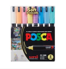 Tussit Uni Ball Posca PC-1MR Soft Color, 8 kpl. hinta ja tiedot | Taide- ja askartelutarvikkeet | hobbyhall.fi