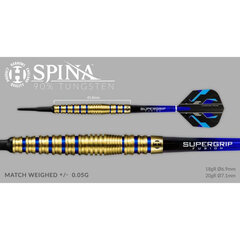 Darts Harrows Spina Gold 90% Softip, 20 g, 3 kpl, musta, kulta hinta ja tiedot | Darts | hobbyhall.fi