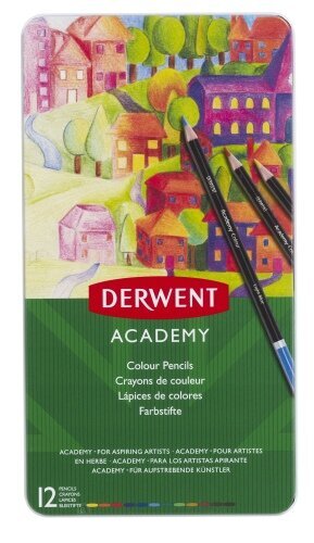 Sarja värikynät Derwent Academy, 12 väriä hinta ja tiedot | Toimistotarvikkeet | hobbyhall.fi