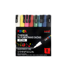 Tussit Uni-Ball Posca PC-3M, 8 kpl. hinta ja tiedot | Taide- ja askartelutarvikkeet | hobbyhall.fi