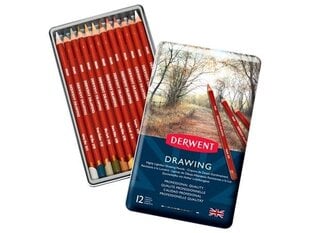 Piirustuskynät Derwent Drawing 12 kpl. hinta ja tiedot | Taide- ja askartelutarvikkeet | hobbyhall.fi