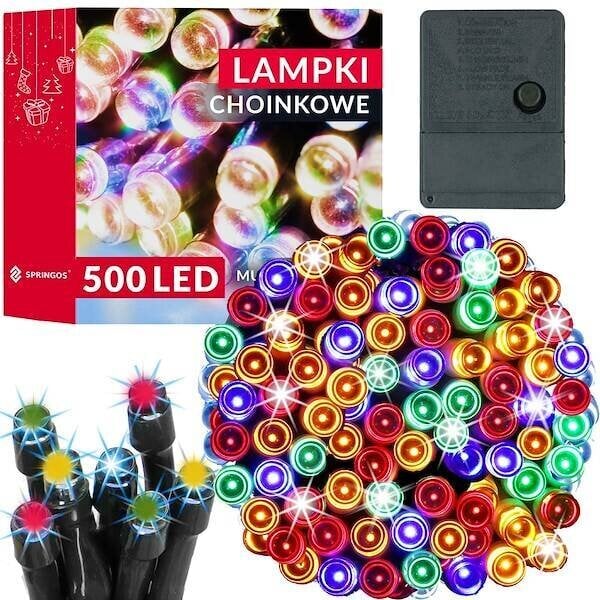 Jouluvalot Springos CL0536 500 Led monivärinen 34,5 m hinta ja tiedot | Jouluvalot | hobbyhall.fi