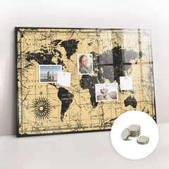 Magneettitaulu Vintage World Map, 120x60 hinta ja tiedot | Toimistotarvikkeet | hobbyhall.fi