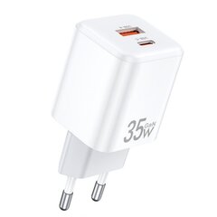 Laturi Awei PD66-EU GaN 35W USB-A/USB-C valkoinen hinta ja tiedot | Puhelimen laturit | hobbyhall.fi