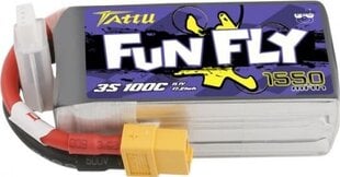 Akku Tattu Funfly 1550mAh 11.1V 100C 3S1P XT60 hinta ja tiedot | Älylaitteiden lisätarvikkeet | hobbyhall.fi