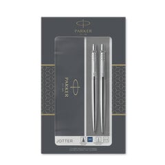 Kynäsarja Parker Jotter Stainless Steel CT 2093256 hinta ja tiedot | Kirjoitusvälineet | hobbyhall.fi