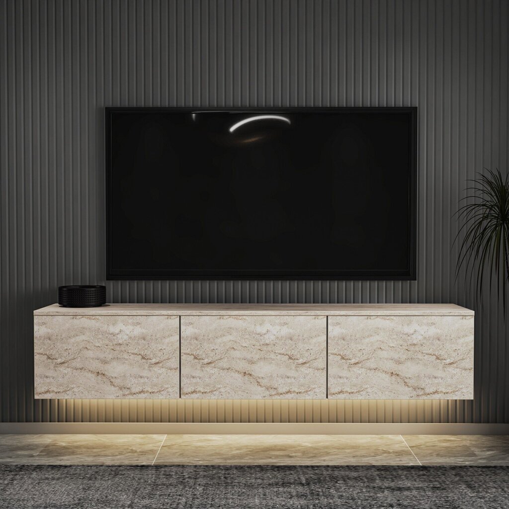 TV-taso Neon valaistu, beige hinta ja tiedot | TV-tasot | hobbyhall.fi